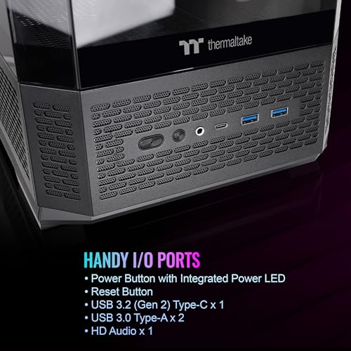 Image of Thermaltake View 370 TG ARGB Mid Tower; 1x360mm & 1x120 ARGB PWM Fans Included; 360mm Rad Support; 420mm GPU Clearance; Hidden Connector Support (ATX /mATX); Vertical GPU Support;Black;CA-11N-00M1WN-00