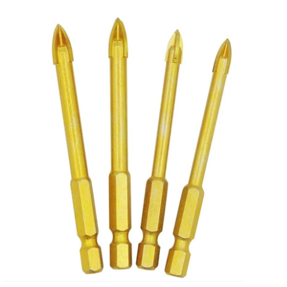 ENEVABAGB Hex Tile Bits Glass Ceramic Concrete Hole Opener Alloy Triangle Drill Sets(6 8 10 12mm)