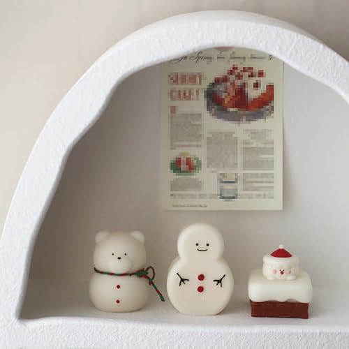 Miniatura 10 de TOPYS Paquete de 2 moldes de silicona 3D para velas, árbol de Navidad + molde de hombre de jengibre, molde de fondant de Navidad para hacer velas y