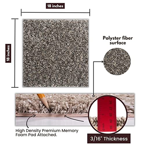 Smart Squares In A Snap Premium Soft Padded Carpet Tiles 18X18 Inch, Seamless Appearance, Peel And Stick For Easy Diy Installation, Made In The Usa (10 Tiles - 22.5 Sq Ft, 783 Ironside) #TOP1