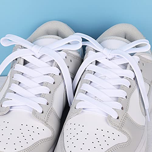 Image of Booyckiy 2 Pairs 2 /5 inch Flat Shoe Laces for Sneakers 31 Colors Shoelaces in 27 inch-72 inch
