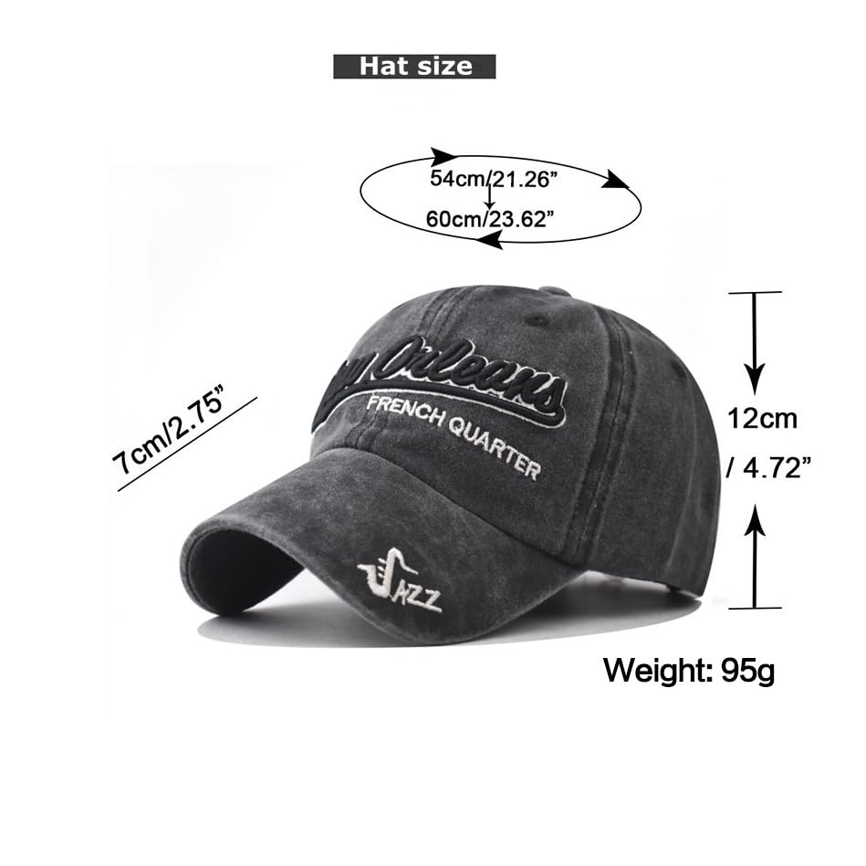 Embroidered Jazz Vintage Washed Baseball Cap miniatura 2