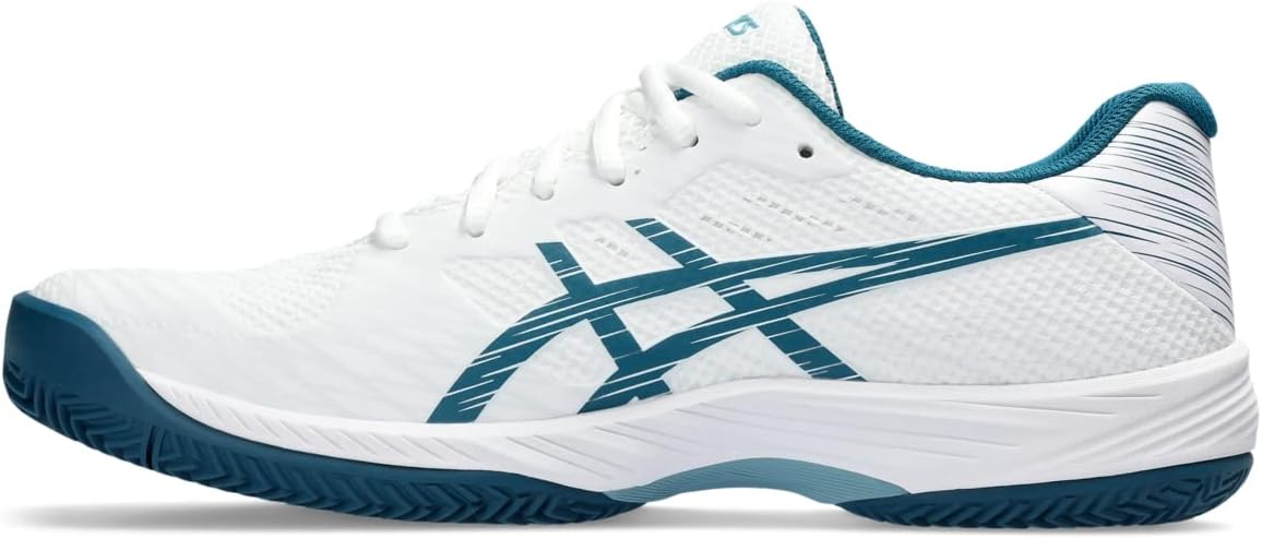 asicsMen's Gel-Game 9 Clay/OC Tennis Shoes, 11.5, White/RESTFUL Teal