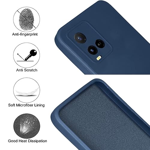 Image of Jkobi Back Cover Case for Vivo Y21 2021 | Y21G (Matte Silicone with Inside Fiber Cloth |Blue)