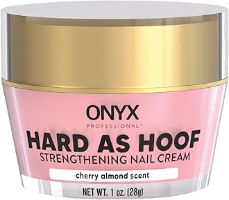 Onyx Professional Hard as Hoof Nail Strengthening Cream, Cherry Almond Scent - Made in USA, Nail Growth & Conditioning Cuticle Cream Stops Splits, Chips, Cracks & Strengthens Nails, 1 oz
