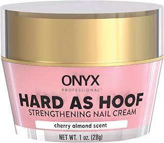 Onyx Professional Hard as Hoof Nail Strengthening Cream, Cherry Almond Scent - Made in USA, Nail Growth & Conditioning Cuticle Cream Stops Splits, Chips, Cracks & Strengthens Nails, 1 oz