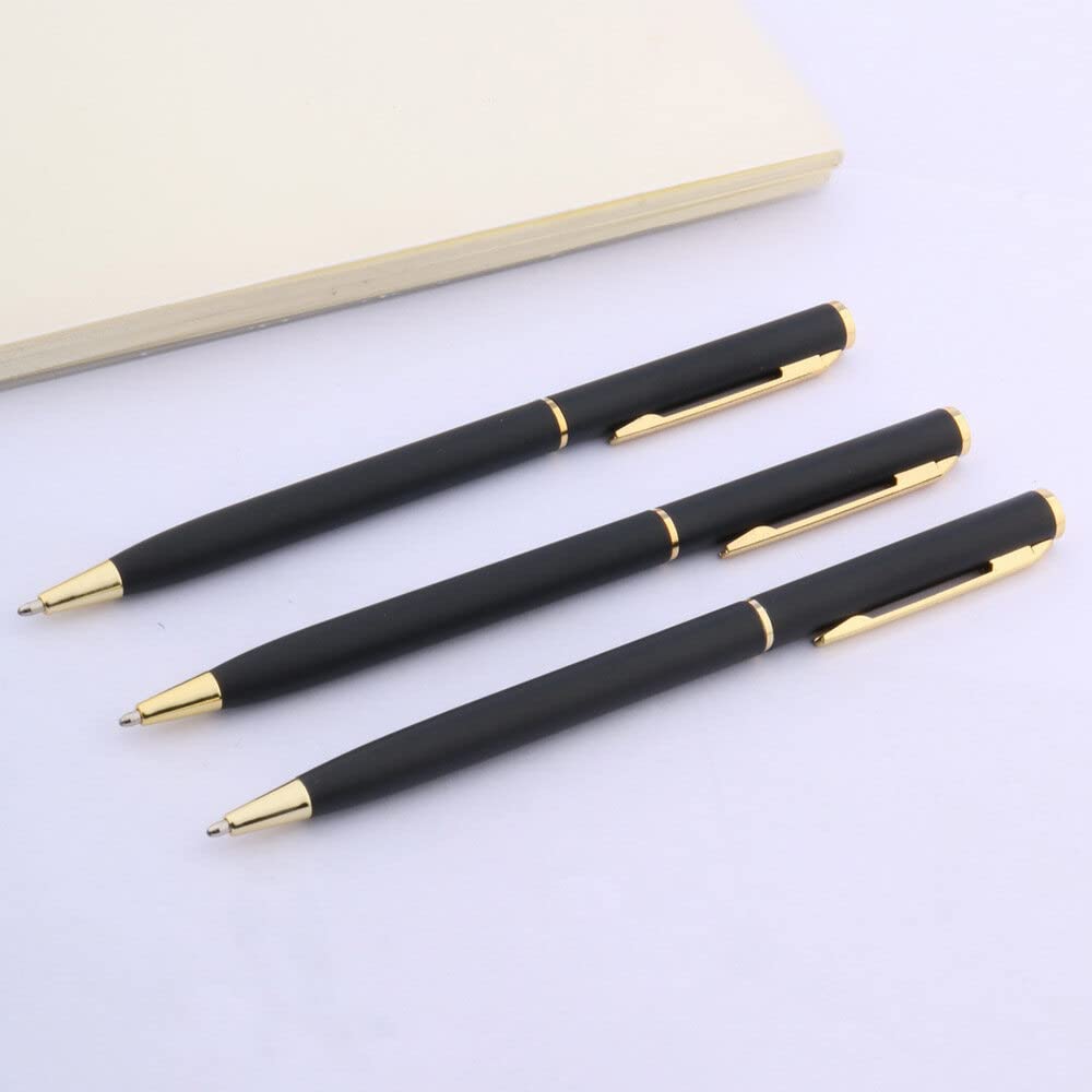 Generic luxury quality 006 MATTE BLACK metal classical golden student Ballpoint Pen men signature INK PENS Stationery Office — view 3