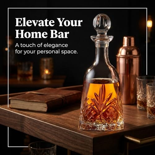 Image of Godinger Wine Decanter, Whiskey Decanter, Dublin Crystal Collection