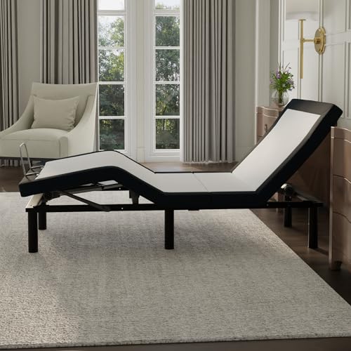 Blissful Nights e4 Twin XL Adjustable Bed Base with Massage, Anti-Snore, Zero Gravity, Dual USB Charging Station, Under Bed Nightlight, Wireless Remote Head and Foot Incline