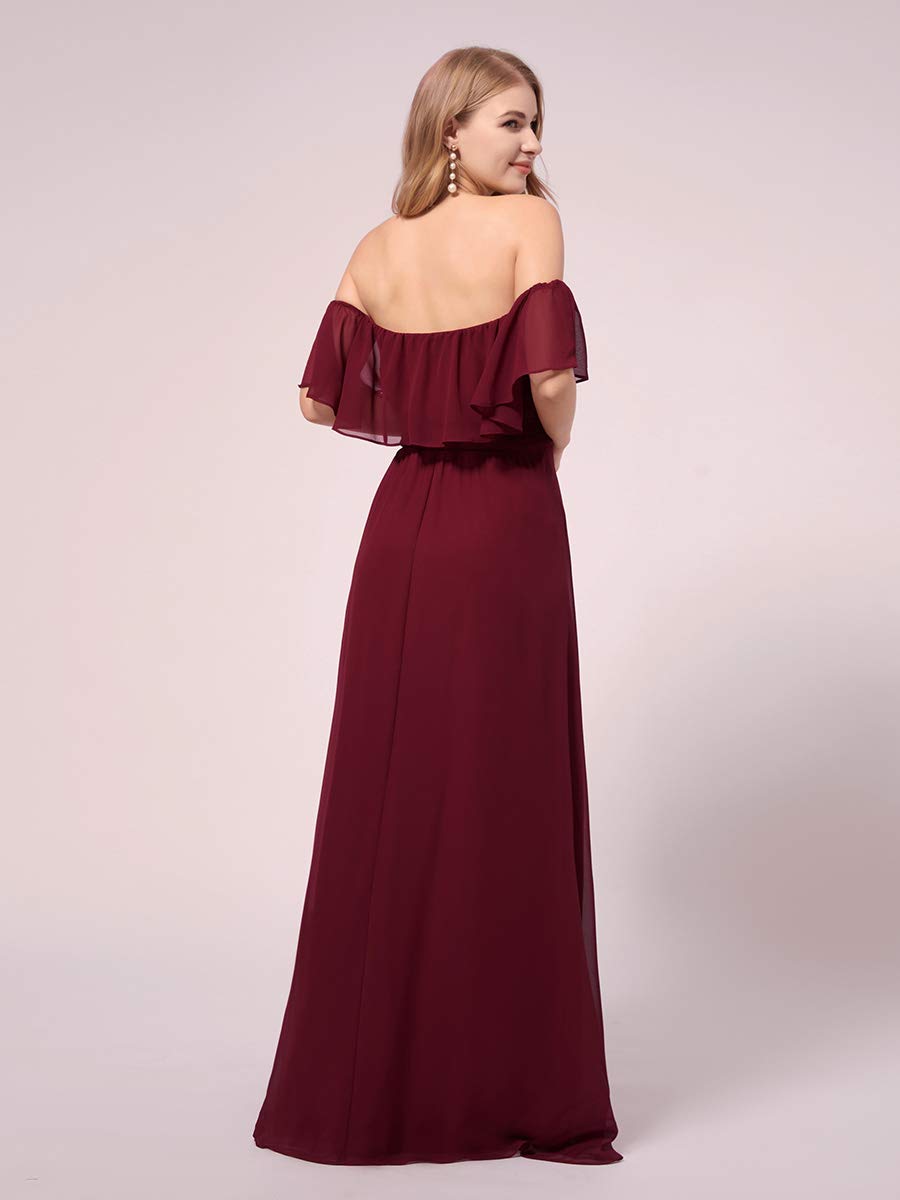 Ever-Pretty Fendue Robe de Demoiselle d'honneur Soirée Femme Longue Enceinte Robe en Maternité Épaules Dénudées 00968-YF