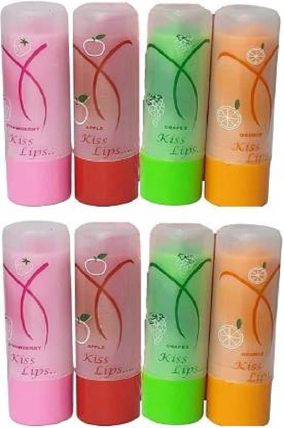Elecsera 3D FRUITY DRY LIP FOR LIP BALM PACK OF 8 APPLY, ORANGE, GRAPES, STRAWBERRY FRUIT (Pack of: 8, 20 g)-image-9