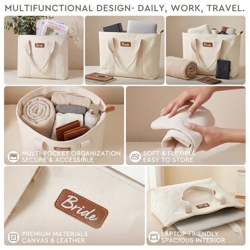 Image of AW BRIDAL Mrs Bride Canvas Tote Bag - Bridal Shower Gifts for Bride to Be
