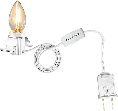 Pymga Cable de accesorio con 1 bombilla LED, cable C7 clip de luces con cable de repuesto y enchufe hembra para Halloween, Navidad, aldea,
