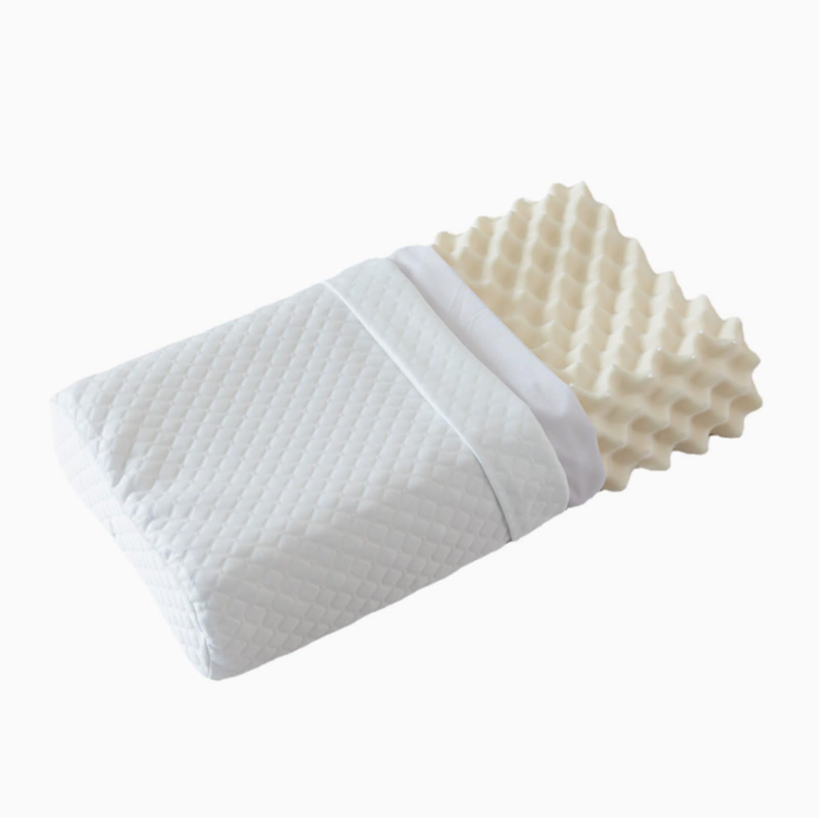 WJIANY Natural Latex Cervical Pillow Contour Latex Pillow for Sleeping (Medium Firm) Organic Cotton Cover,C,35X55cm