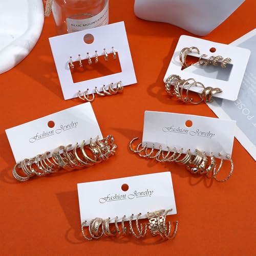 Image of NEWITIN 69 Pieces Gold Jewelry Set for Women Fashion Costume Jewelry Gold Plated Necklace Bracelet Earrings Set for Women