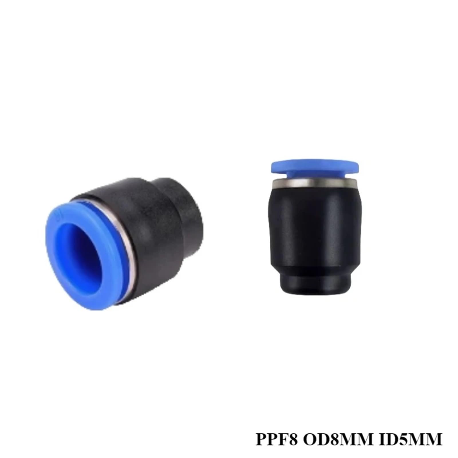 Acoplamientos rápidos neumáticos - Conector de ajuste a presión for manguera de aire/gas - 4 6 8 10 12 16 mm Tapón ciego y racores de empuje directo(PPF8,1PCS)