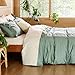 Bedsure Brushed Duvet Cover King Size - Moisture Wicking and Silky Eucalyptus Lyocell Cotton Hybrid Comforter Cover Set for Hot Sleeper - Buttery Soft and Breathable, Cooling Bedding Set, Green