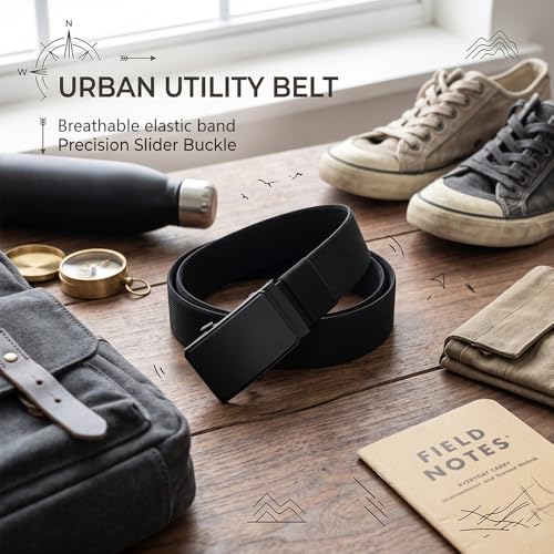 Image of DOOPAI Belt Men, elastic golf belts for men, 2 Pack Nylon Ratchet Belt Mens Belts Casual, Adjustable Trim to Fit
