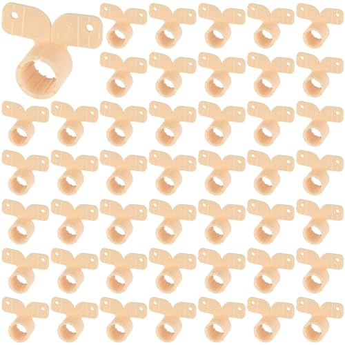 Image of Briwooody 50 Pack 1 /2 Inch PEX Suspension Pipe Clamps Tubing Supports for PEX, Copper, CPVC Pipe, Butterfly Style (Beige)