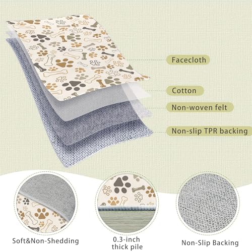 Tapete área lavable 5x7 con diseño de huellas de perro y gato miniatura 4