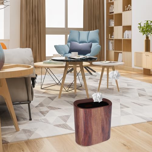 Caneca estrecha de basura con diseño mármol para baño miniatura 5