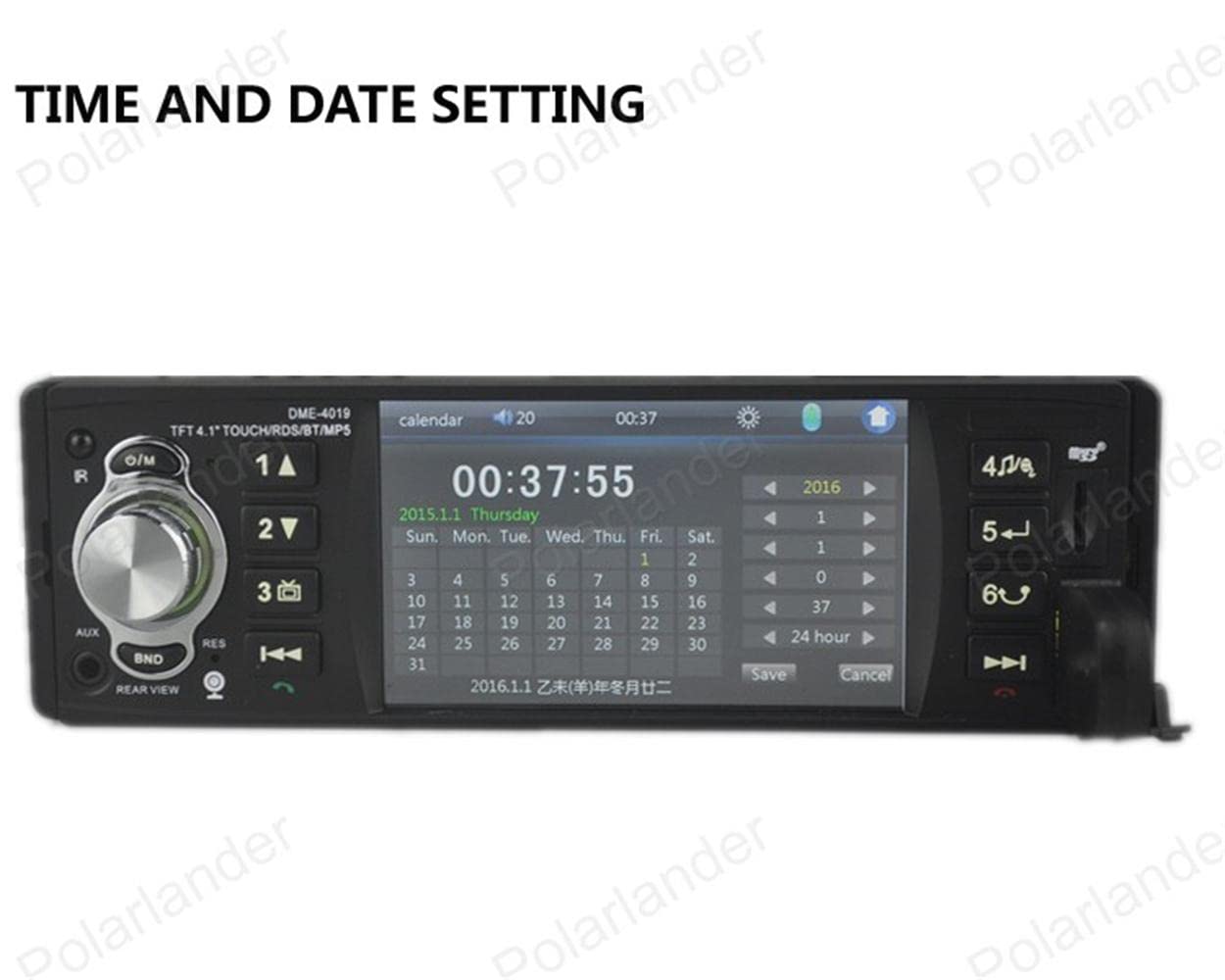4.1 cal 1 Din Radio samochodowe Audio Stereo 1Din RDS USB Radio AUX FM Stacja zdalnego sterowania