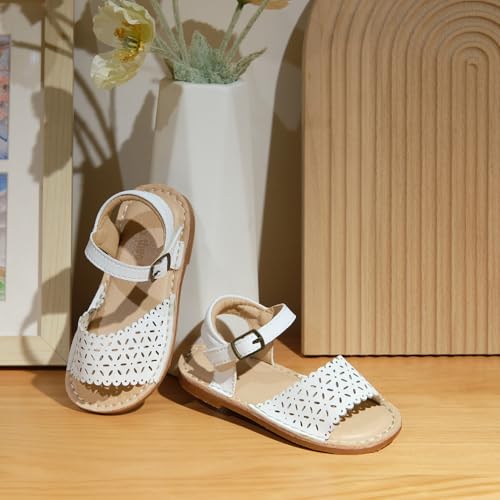 Image of THEE BRON Toddler Girls Vintage Open Toe Sandals Cushioned Comfy Summer Dress Shoes