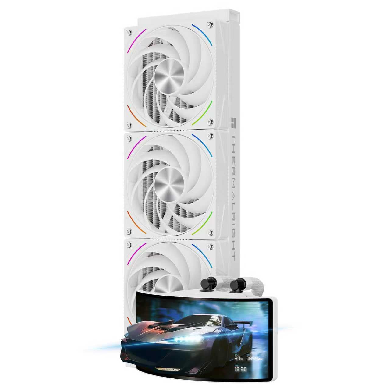 Thermalright Rainbow Vision 360 Turbo ARGB White 360mm Aio Cooler, 60HZ Curved Screen with 2400x1080 Resolution,for AM4/AM5,Intel LGA1851/1700,6.67in