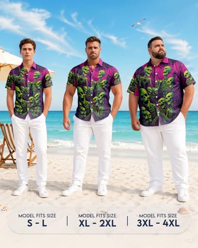 Image of 99TIMORO Fathers Funny Mens Hawaiian Shirt, Movie Button Down Short Sleeve Top, Father Day Summer Gifts