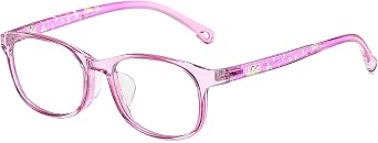 DUCO Blue Light Glasses for Kids Girls Boys,Gaming Computer TV Phone Fake Glasses for Kids Age 6-10,Anti Bluelight & UV K023