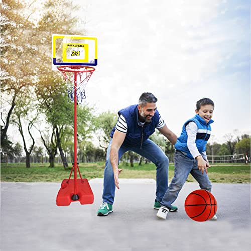 Yaoasen Basketball Hoop For Kids Toddler Toys Portable Adjustable Height 3.2Ft-6.6Ft With 3 Balls Mini Basketball Hoops Indoor Goals Youth Outdoor Gifts Boy Girl Age 3 4 5 6 7 8 Year Old Backyard Game #TOP4