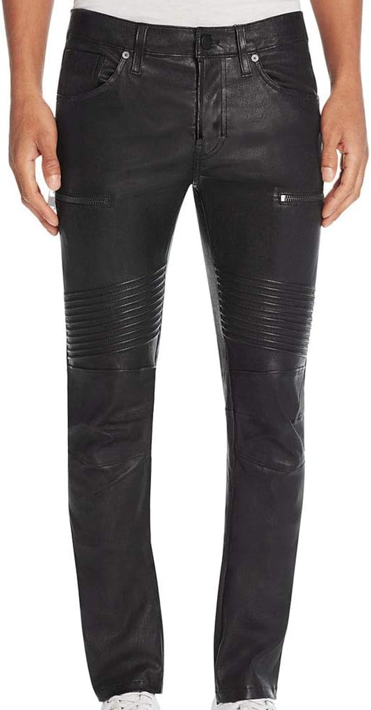 brandMe Men's Leather Pant Genuine Lambskin Real Leather Trouser Casual Pant MC054