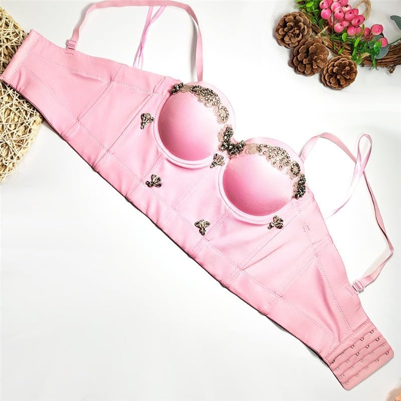 Beaded Bra Outer Wear Large Backless Sexy Adjustable Tube Top Nightclub Body Shaping for Women
