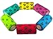 4 Inch Vet Wrap Tape Bulk (Black Paw Prints on Yellow, Red, Teal, Blue, Neon Green, and Neon Pink) (Pack of 24) Self Adhesive Adherent Adhering Flex Bandage Grip Roll for Dog Cat Pet