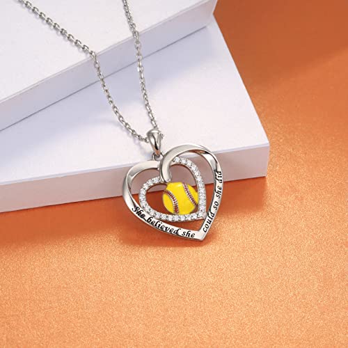 925 Sterling Silver Softball Volleyball Basketball Baseball Necklace Pendant Softball Mom Jewelry Gifts for Women Lover Players2