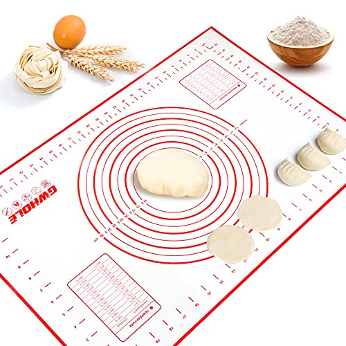 Produktfoto von GWHOLE Silikonmatte Backmatte Silikon Teigmatte Wiederverwendbar Antihaft Rutschfest mit Messung, 60 x 40 cm