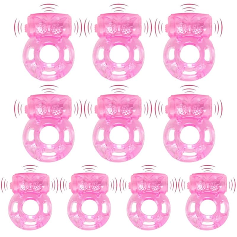 10 Pcs Disposable Vibrating Penis Ring Clitoral Mini G spot Stimulator for Increased Stamina Enhanced Erections Female Clit