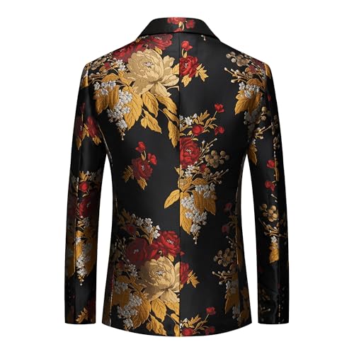 Mens Floral Blazer Elegant Tuxedo Men Casual Slim fit Suit Jacket Dress Party Mens Floral Tuxedo Suit Jacket 6