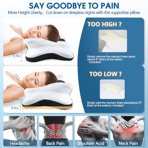 CHxxy Adjustable Memory Foam Cervical Pillow - Compressible - Image 3