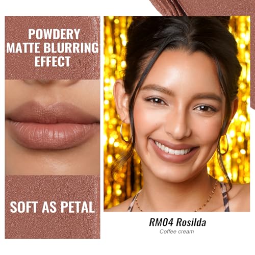 Image of Oulac Matte Lipsticks for Women Set, Silky Velvet Matte Lipstick, Soft Smooth Texture, High Impact Lip Color, Not Dry Lightweight Formula Infused with Vitamin E, Vegan RM02+03+04
