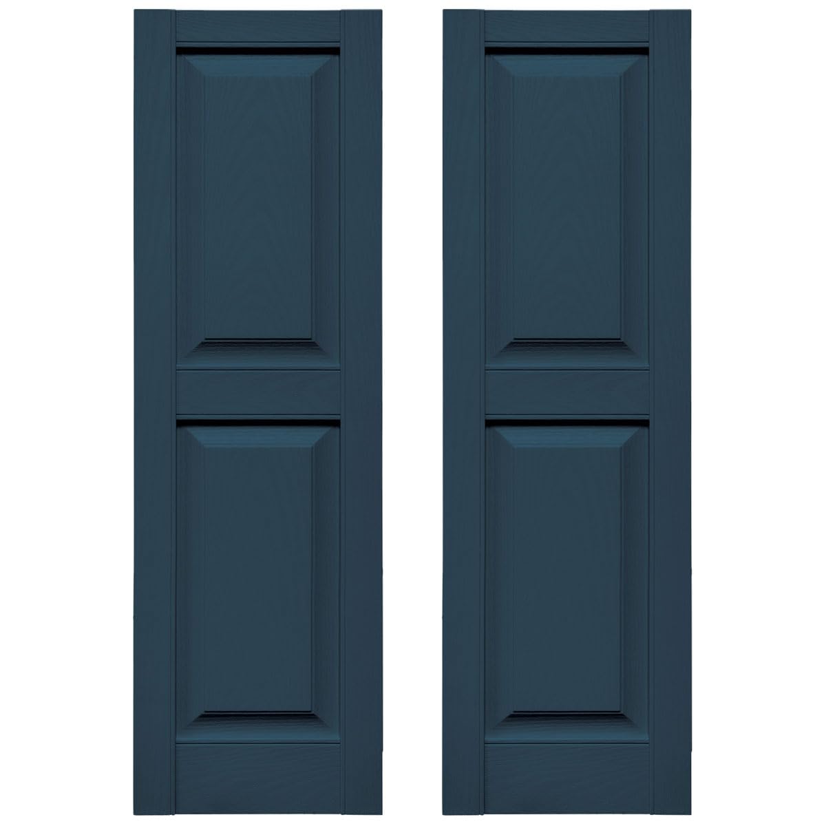 Builders Edge 14.75 in. W x 75 in. H Builders Edge, Standard Two Equal Panels, Raised Panel Shutters, Includes Matching Installation Spikes (Per Pair)