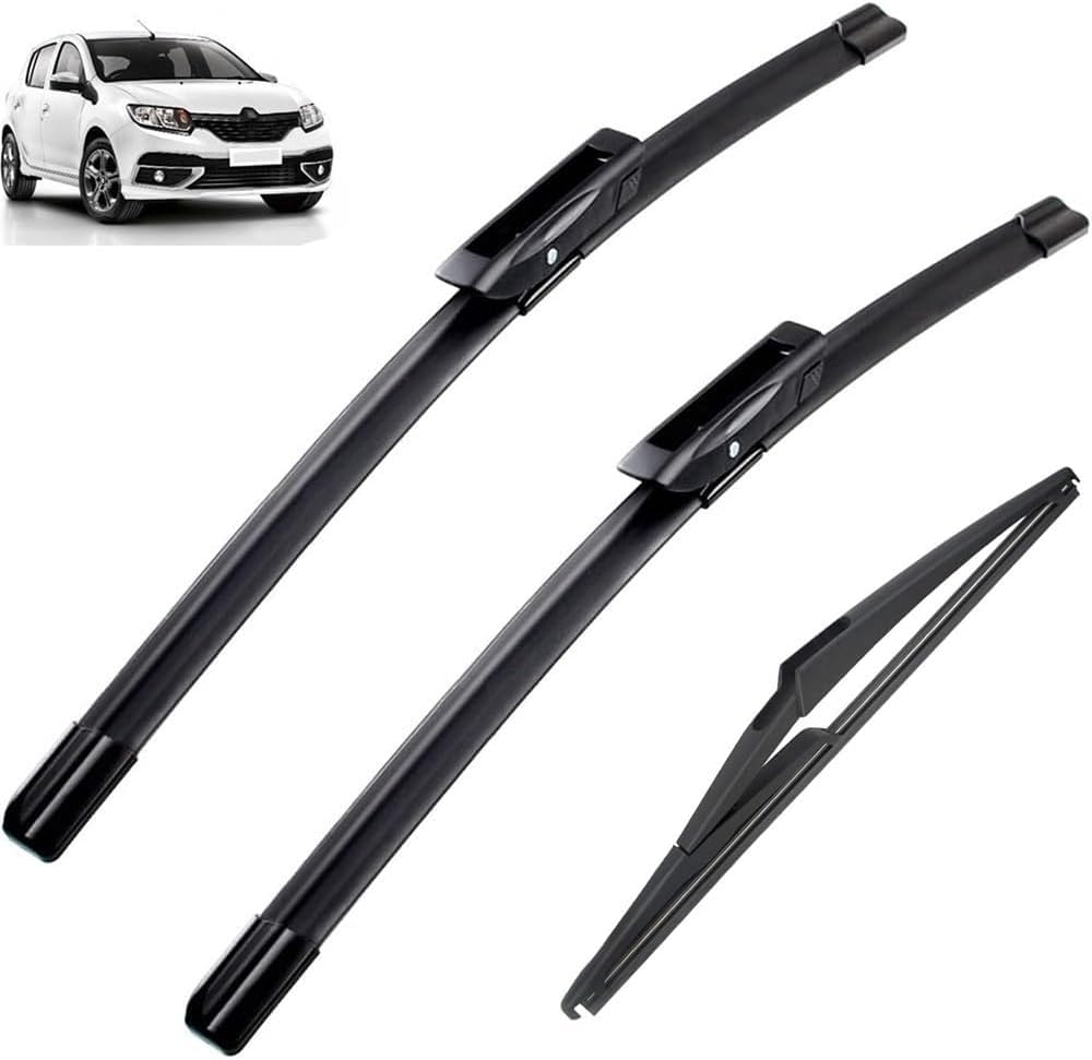 Acwyahso Wiper Blades Front Rear Set for Dacia Renault Sandero 2019 2018 2017 2016 2015 22" 19" 11" - All-Weather Performance