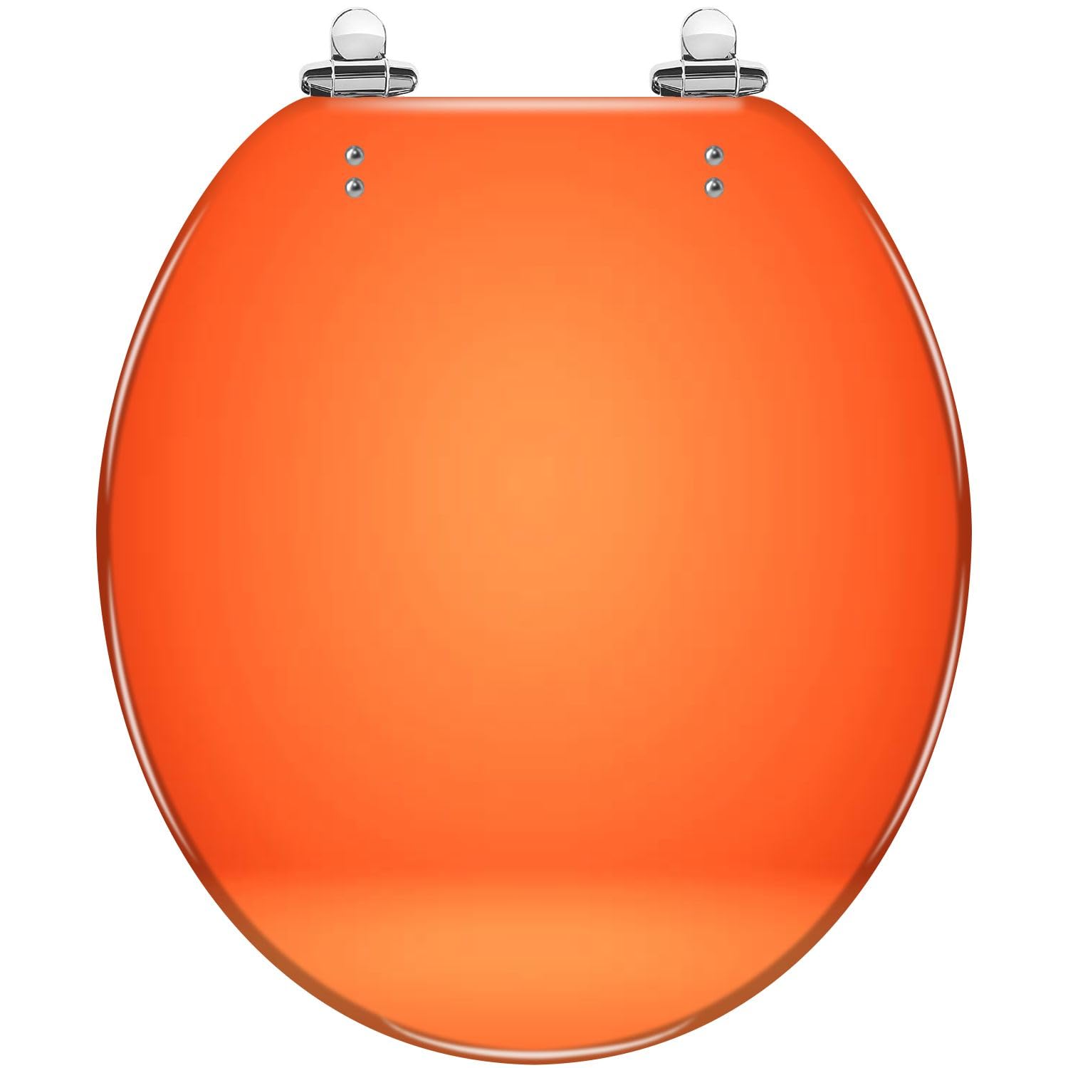 Round Toilet Seat Empty orange studio room used as for display your products Resin Toilet Seat Slow Quiet Close with Quick-Release Hinges Toilet Seat with Cover Easy to Clean Install