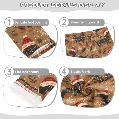 Beautiful Sausage Dog Girls Leggings Ultra Soft Compression Yoga Gym Pants for Kids 4-10T3