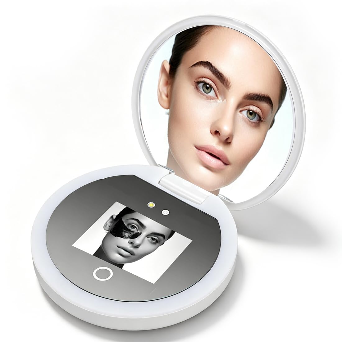 Miroir de caméra UV rechargeable à zoom 2X pour optimiser la protection de la peau