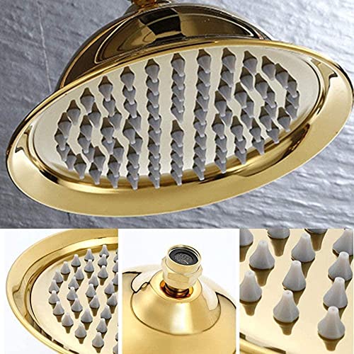 Kit de douche 3 fonctions mitigeur rotatif et douchette surpressée or - 5
