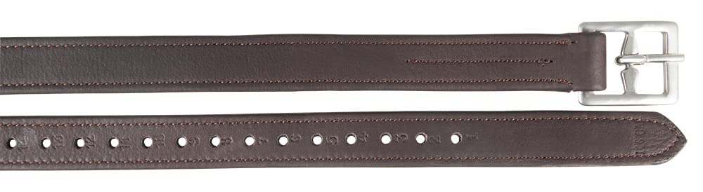 PFIFF Étrivière En Cuir Pony Marron - 110cm Avec Trou Numéroté - Équitation Poney