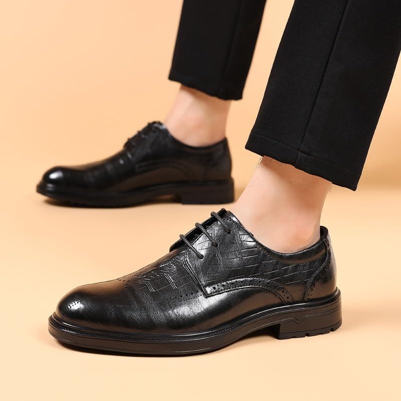 Men Shoes, Pointed Lace up Business Dress Leather Shoes, Black Brown Mens Casual Shoes, Walking Dress Shoes Men2