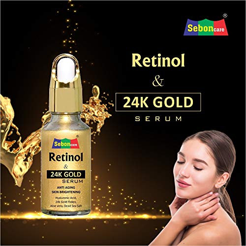 Image of Retinol Serum For Face Enrich with 24K Gold, Hyaluronic Acid, Vitamin E, Aloevera Extract - 10ml