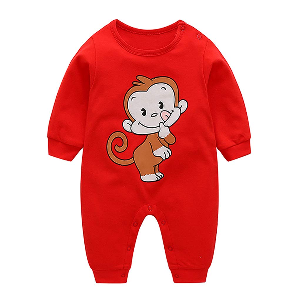 Newborn Infant Baby Boy Girl Long Sleeve Cartoon Romper  Jumpsuit Clothes Outfits Boys Santa Uutfit Outwear Outfits Baby Fur Coat  Down